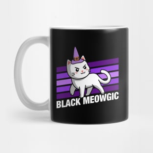 Black Meowgic Cute Funny Cat Quotes Mug